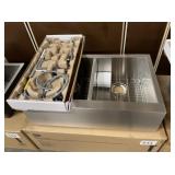 33' All-in-One Apron Mount Dbl. Bowl Sink Set