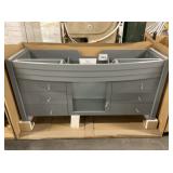 61' Gray Single Bowl Vanity Base