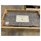 49' x 22-1/2' Stone Composite Single Bowl Van. Top