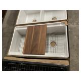 33' White Single Bowl Fireclay Sink