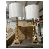 26"H Table Lamo in Gold with White Shade x 2