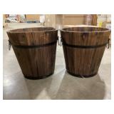 12" Dark Flame Wooden Bucket x 2