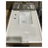 36" x 19" Single Sink Vanity Top in White