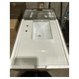 36" x 19" Single Sink Vanity Top in White