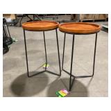 Vigoro® 19"H Wood Top Plant Stand x 2