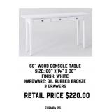 60" Wood Console Table