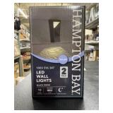 2Pk Hampton Bay LED Black Wall Lights x2