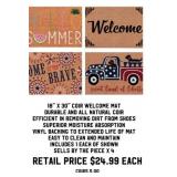 18" x 30" Coir Welcome Mat x 4
