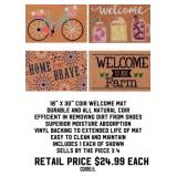 18" x 30" Coir Welcome Mat x 4