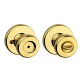 Kwikset Polished Brass Privacy Doorknobs x 3