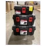 Hyper Tough Assorted Size Toolboxes x 3