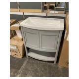 24' x 19.5' Gray Vanity Base w/ White Sink