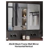 40'x30' Black Frame Wall Mirror