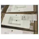 55' White Aquabella Wall Mounted Counter Top Sink