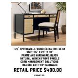 54' Springville Wood Executive Desk
