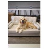 52' Beige Mid Century Modern Loveseat/Dog Bed