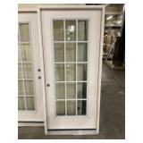 36' x 80' RH Fiberglass 15-Lite Exterior Door