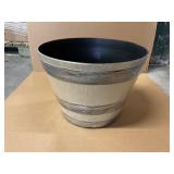 17.7' Resin Whiskey Barrel Planter x 2