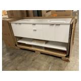 60' White Double Bowl Vanity