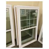 3' x 5' White Vinyl Single Hung Windows x 2
