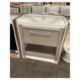 31-1/2' Tan Vanity With Single Sink Top