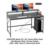 55' Desk with Monitor Riser and Charging Station