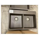 33' Brown Double-Bowl Composite Sink