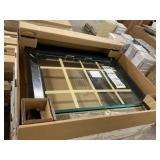 Glass Firescreen in Black and Polished Brass x 2