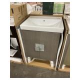 24' Gray Vanity With Single Sink Top