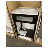 24' Black Vanity With Single Sink Top