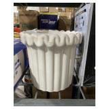 (2) White Glass Planters for One Money