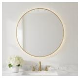 Cadre 36'DIA LED Eternity Mirror in Brass