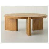 36' Hairpin Round Coffee Table in Natural Brown