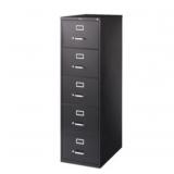 26-1/2'D 5-Drawer Vertical File Cabinet in Black