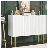 RTA 3-Door Storage Cabinet Console Table in White