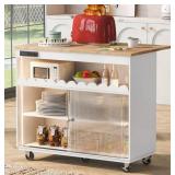 RTA 44' Kitchen Island Cart in White