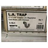 2' x 1-1/2' Copper Cast Brass Trap w Cleanout