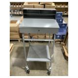 24'W Stand-Up Metal Rolling Desk in Gray