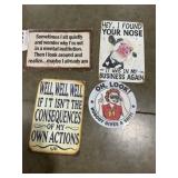 (4) Aluminum Signs for One Money