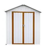 RTA 6' x 4' Metal Outdoor Storage Shed in White