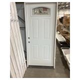 36' x 80' RH Steel 4-Panel Exterior Door in White