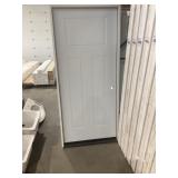 36' x 80' LH Steel 3-Panel Exterior Door in White