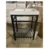 24' x 19' Single Sink Storage Shelf in Black