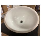 17in. Dia. Cream Vessel Sink