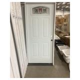 36' x 80' LH Steel 4-Panel Exterior Door in White