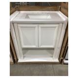 31' x 22' Vanity in White with Single Sink Top