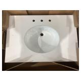 33' x 22' Single Sink Vanity Top in White