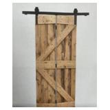 RTA 20' x 84' Weathered Oak Bifold Barn Door Kit