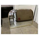 42' x 30' Rounded Top Mirror w Gold Metal Frame