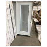 36' x 80' LH Full-View Steel Exterior Door-White